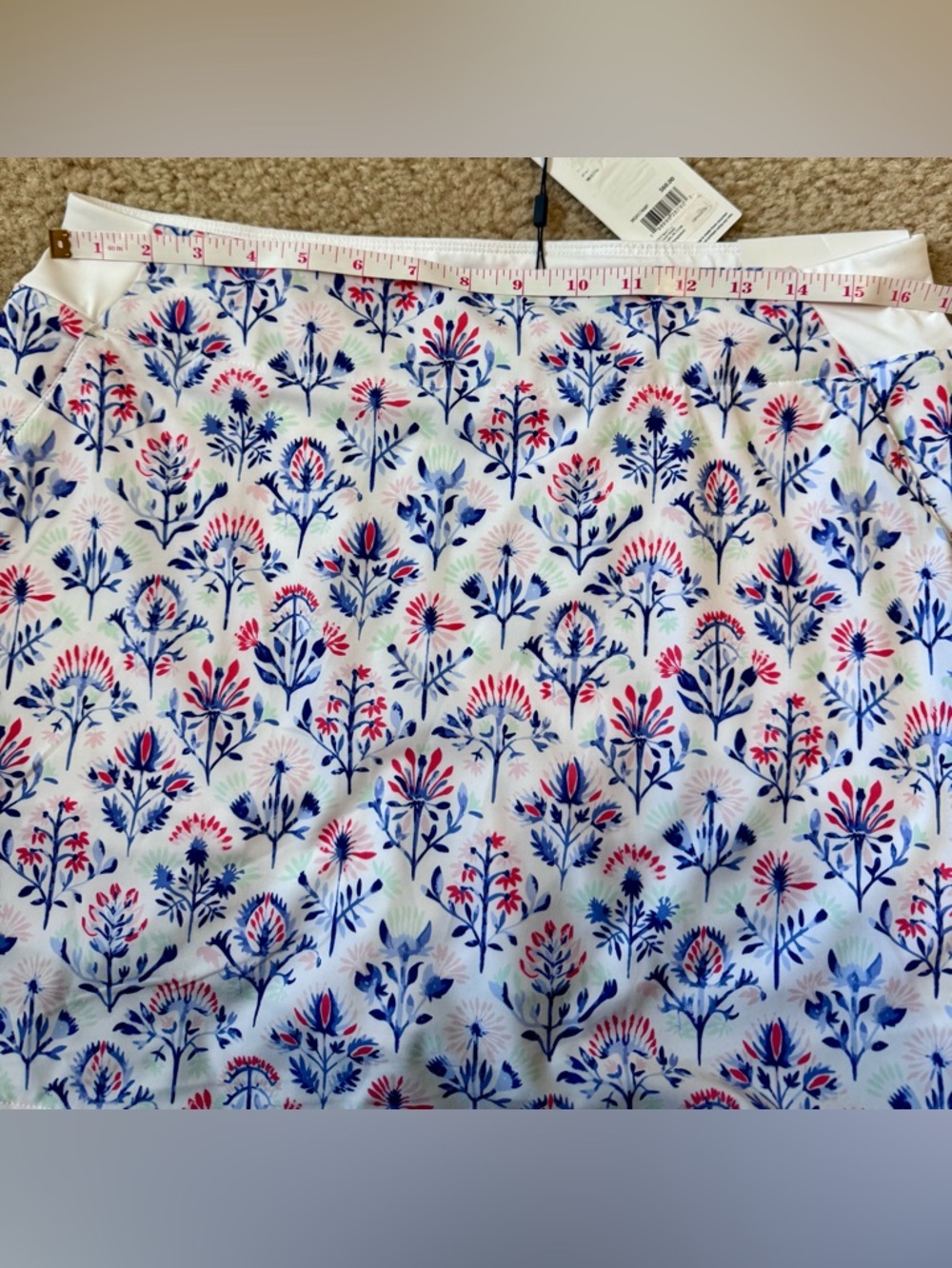 Walter Hagen White Mini Skort wNavy & Pink Floral Motif Tennis/Golf - Picture 8 of 8